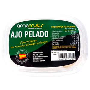 Imagen de Ajo fresco pelado AMEFRUITS GOURMET Tarrina de 100g.