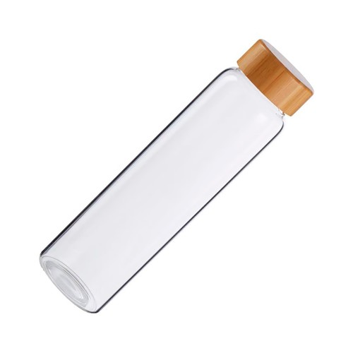 Botella de vidrio borosilicato de 1l, con tapon bambu,  DAY