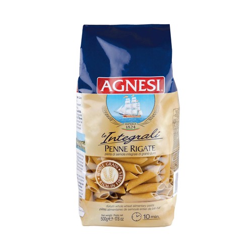 Pasta integral Penne rigate AGNESI paquete de 500 gr.