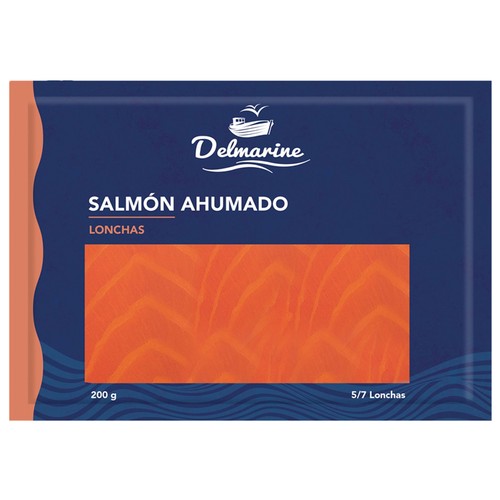 DELMARINE Salmon ahumado en 5/7 lonchas 200 g.