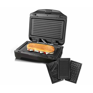 Imagen de Sandwichera Grill TAURUS Miami Premium, 900W, 3 placas intercambiables.