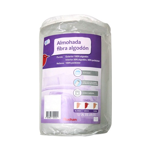 Almohada de fibra 90cm, firmeza media.