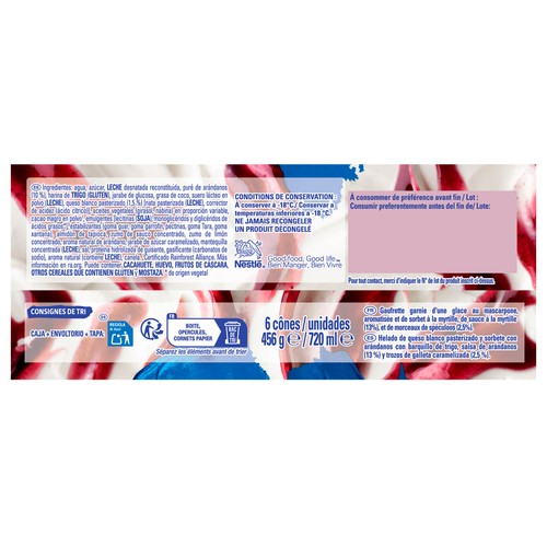 EXTRÊME de Nestle Cono de helado de tarta de queso con arádanos 6 x 120 ml.