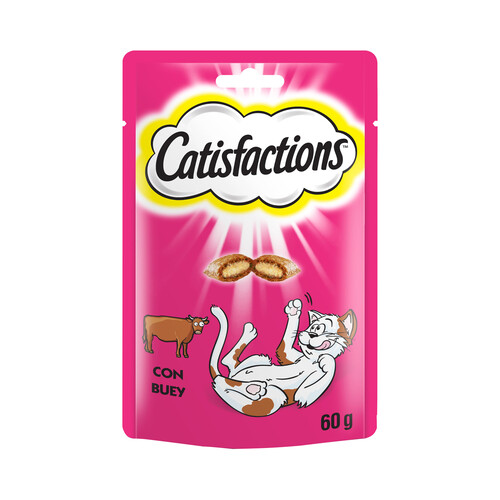 CATISFACTIONS Snacks para gatos y gatitos a base de buey CATISFACTIONS 60 g.