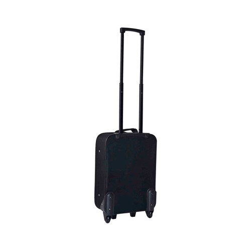Maleta de cabina flexible con 2 ruedas, de poliéster, color negro, 49cm PRODUCTO ECONÓMICO ALCAMPO.