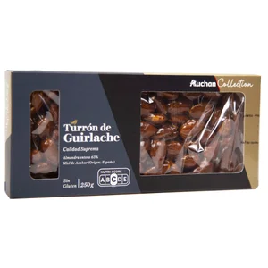 ALCAMPO GOURMET Turrón de guirlaches (con almendra entera y miel de azahar) 250 g.