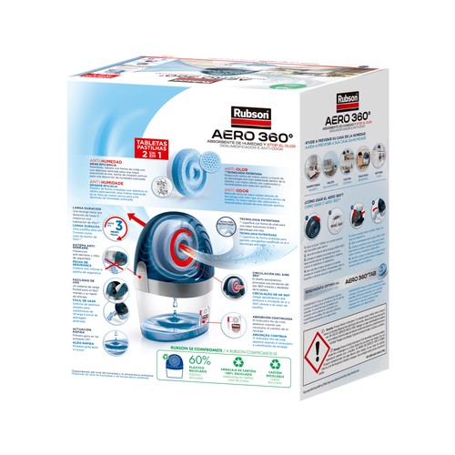 Deshumidificador, RUBSON Aero 360°. incluye 1 recambio.
