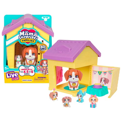 FIguras de mascostas con casa, mama surpries families, surtido de modelos, LITTLE LIVE PETS.