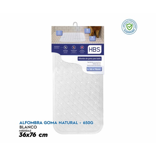Alcampo Alfombra de baño caucho antideslizante de goma natural HBS