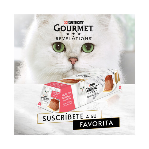 PURINA GOURMET Alimento gatos húmedo, mousse con salmón PURINA GOURMET 4 uds. x 57 g.