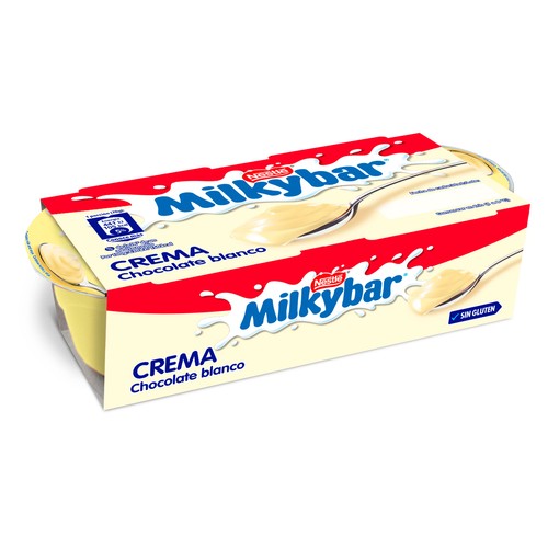 Crema de chocolate blanco MILKYBAR de Nestlé 2 x 70 g.