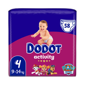Imagen de DODOT Activity Pañales talla 4 (9-14 kg) 58 uds.