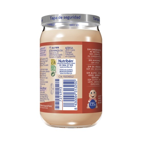 NUTRIBÉN Potitos® de verduritas con pollo, a partir de 6 meses 235 g.