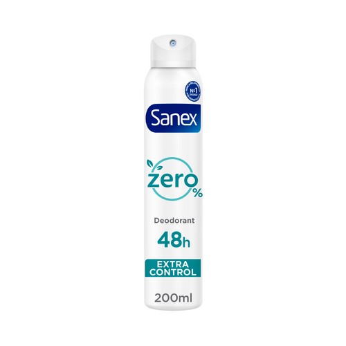 SANEX Zero% extra control Desodorante en spray para mujer, antitranspirante hasta 48 horas 200 ml.