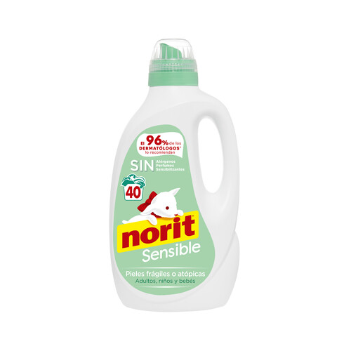 NORIT Detergente líquido hipoalergénico especial para pieles sensibles 40 lav. 2,12 l.