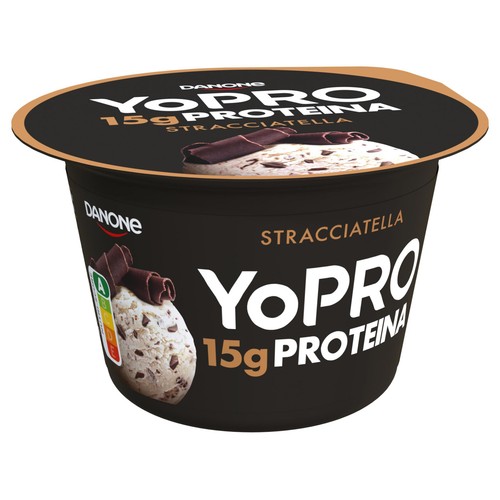 YOPRO Leche fermentada con virutas de chocolate, proteínas y sin azúcares añadidos ni grasa de Danone 2 x 160 g.