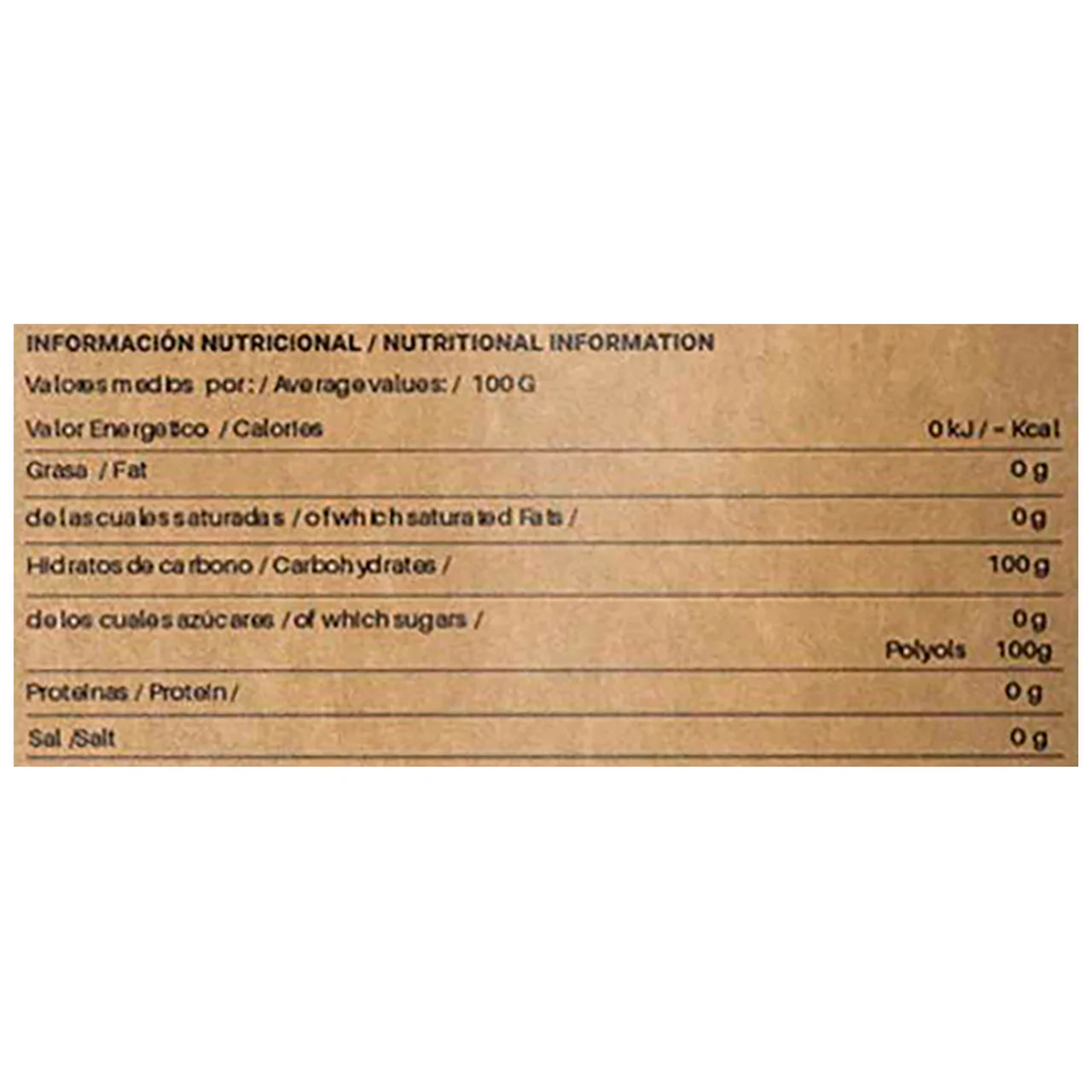 Edulcorante (Erythritol) 100% natural, zero calorias 300 g.