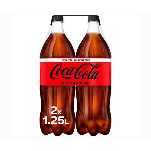 Refresco de cola Zero azúcar COCA COLA ZERO pack 2 uds. x 1,25 l-