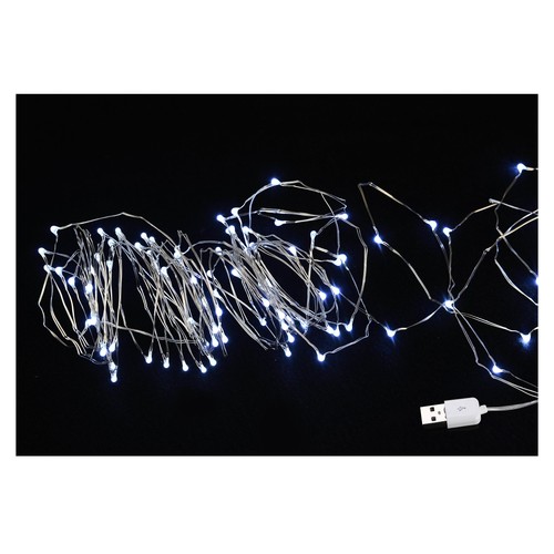Guirnalda Copper de 100 luces LED blanco puro, para uso interno, ACTUEL.