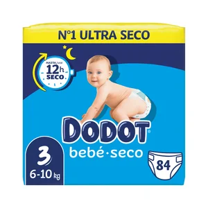 DODOT Bebé-seco Pañales talla 3 (6 a 10 kg) 84 uds.