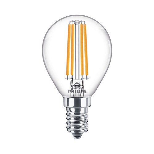 Bombilla Led E14, 6,5W=60W, luz cálida 2700K, PHILIPS.