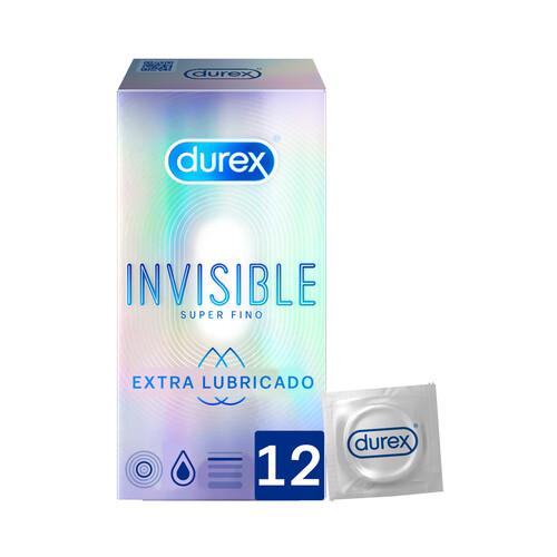 DUREX Preservativo extra lubricados y super finos DUREX Invisible 12 uds.