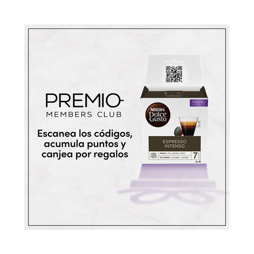 NESCAFÉ Café espreso intenso en cápsulas, Intensidad 7 NESCAFÉ DOLCE GUSTO 18 uds. 112 g.