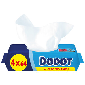 DODOT Toallitas humedas para bebé, aptas para manos y cara DODOT 4 x 64 uds.