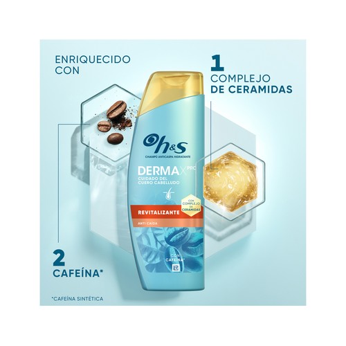 H&S Derma xpro Champú anticaspa revitalizante, para cuero cabelludo seco a muy seco 300 ml.