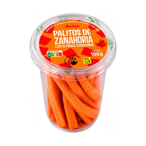 AUCHAN Palitos de zanahoria listos para consumir 165 g.