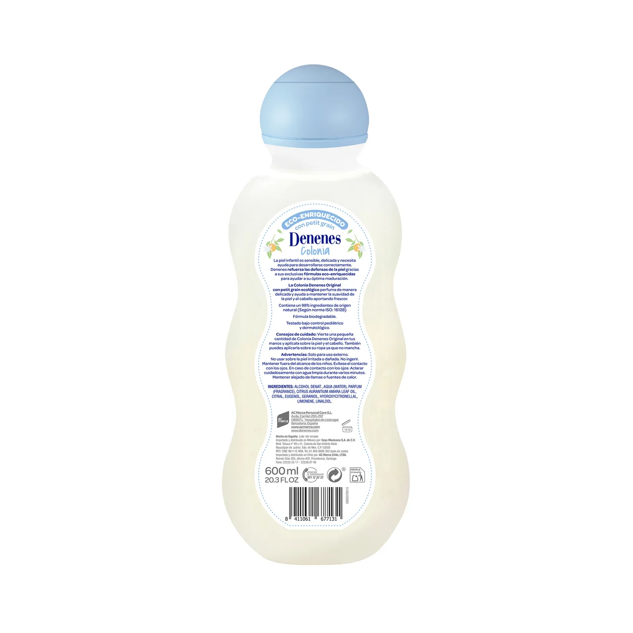 DENENES Colonia con petit grain ecológico DENENES Orginal 600 ml.