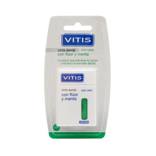 VITIS Cinta dental con cera, flúor y menta VITIS 50 ml.
