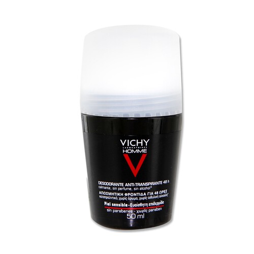 VICHY Desodorante roll on para hombre efecto antitranspirante para piel sensible VICHY HOMME 50 ml.