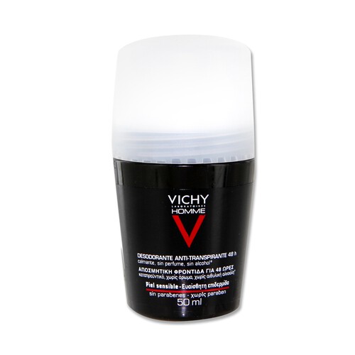 Desodorante roll on para hombre efecto antitranspirante para piel sensible VICHY HOMME 50 ml.