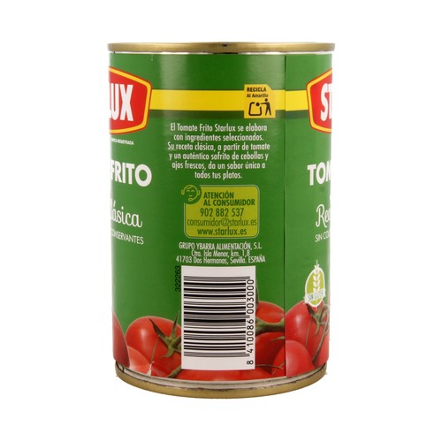 STARLUX Tomate frito, sin conservantes ni colorantes 400 g.
