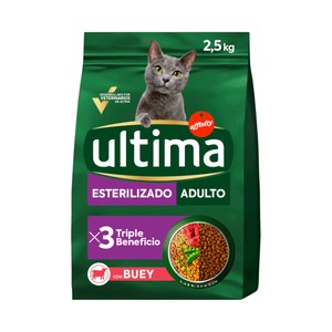 Alimento para gato esterilizado con sabor a buey 2,5kg