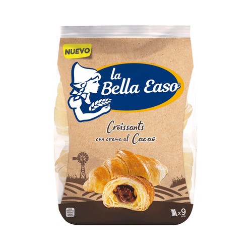Croissant relleno de crema al cacao LA BELLA EASO 9 uds. 378 g.