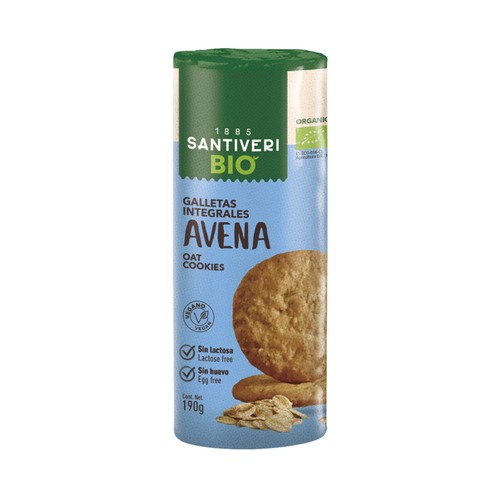 SANTIVERI Bio Gelletas integrales de avena ecológica 190 g.