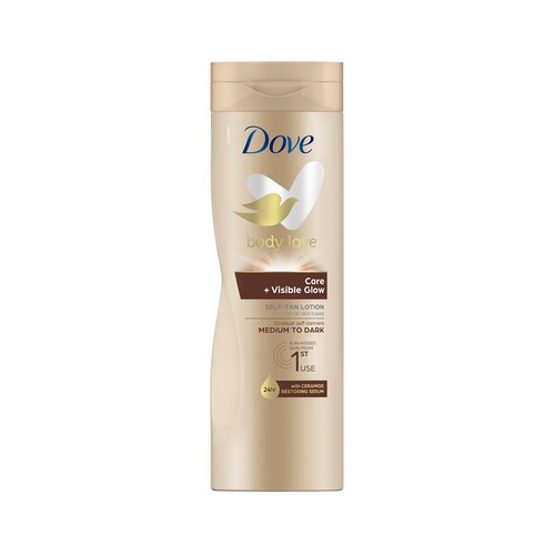 DOVE Loción autobronceadora para pieles oscuras 400 ml.