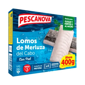 PESCANOVA Lomos de merluza del Cabo con piel 400 g.