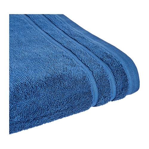Toalla de ducha 100% algodón color azul oscuro, densidad de 500g/m², ACTUEL.