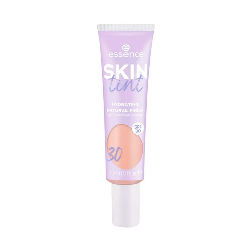 ESSENCE Skin tint tono 30 Tinte para piel hidratante, cobertura ligera a media y FPS 30.