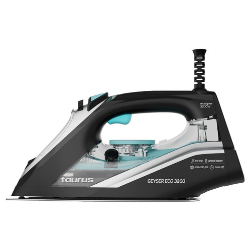 Plancha de vapor TAURUS STI3202 Geyser Eco 3200, suela anodizada, potencia 3200W.