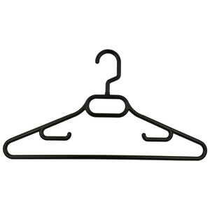 Imagen de Set de 5 perchas de 40 cm fabricadas con plástico reciclable, color negro, ACTUEL.