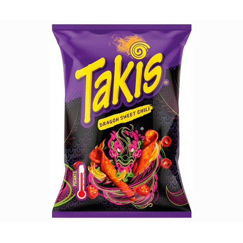 TAKIS Dragon Sweet Chilly Chips enrolladas 130 g.