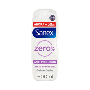 Gel para baño o ducha para todo tipo de pieles SANEX Zero% Antipolución 600 ml.