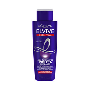 Imagen de L´ORÉAL PARIS Champú violeta matizador para cabellos rubios, grises o con mechas L´ORÉAL PARIS Elvive color vive 200 ml.