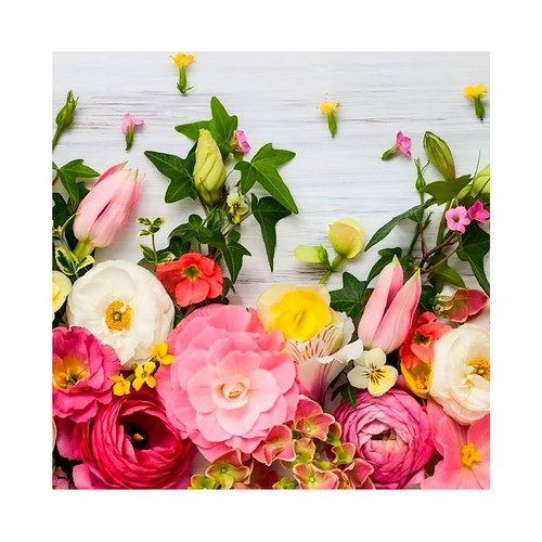 Servilletas 33X33 20 Uds Flores Rosas. AUCHAN
