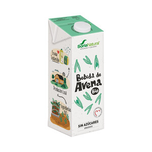 Imagen de SORIA NATURAL Bio Bebida de avena ecológica, sin azúcares añadidos 1 l.