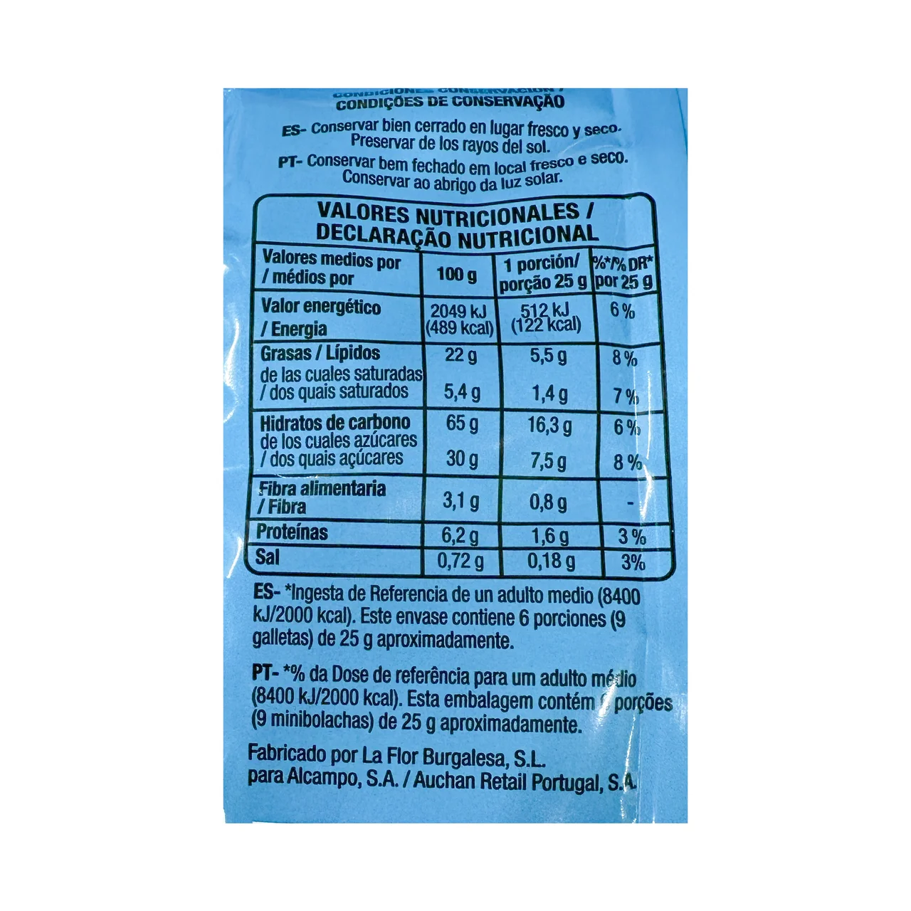 PRODUCTO ALCAMPO Galletas mini cookies con pepitas de chocolate 150 g.